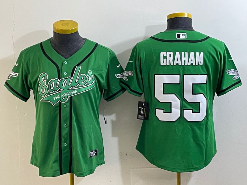 Women Philadelphia Eagles #55 Graham Green Joint Name 2025 Nike Vapor Limited NFL Jersey style 2